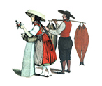Vierl&auml;nder Trachten nach C. Suhr, um 1806